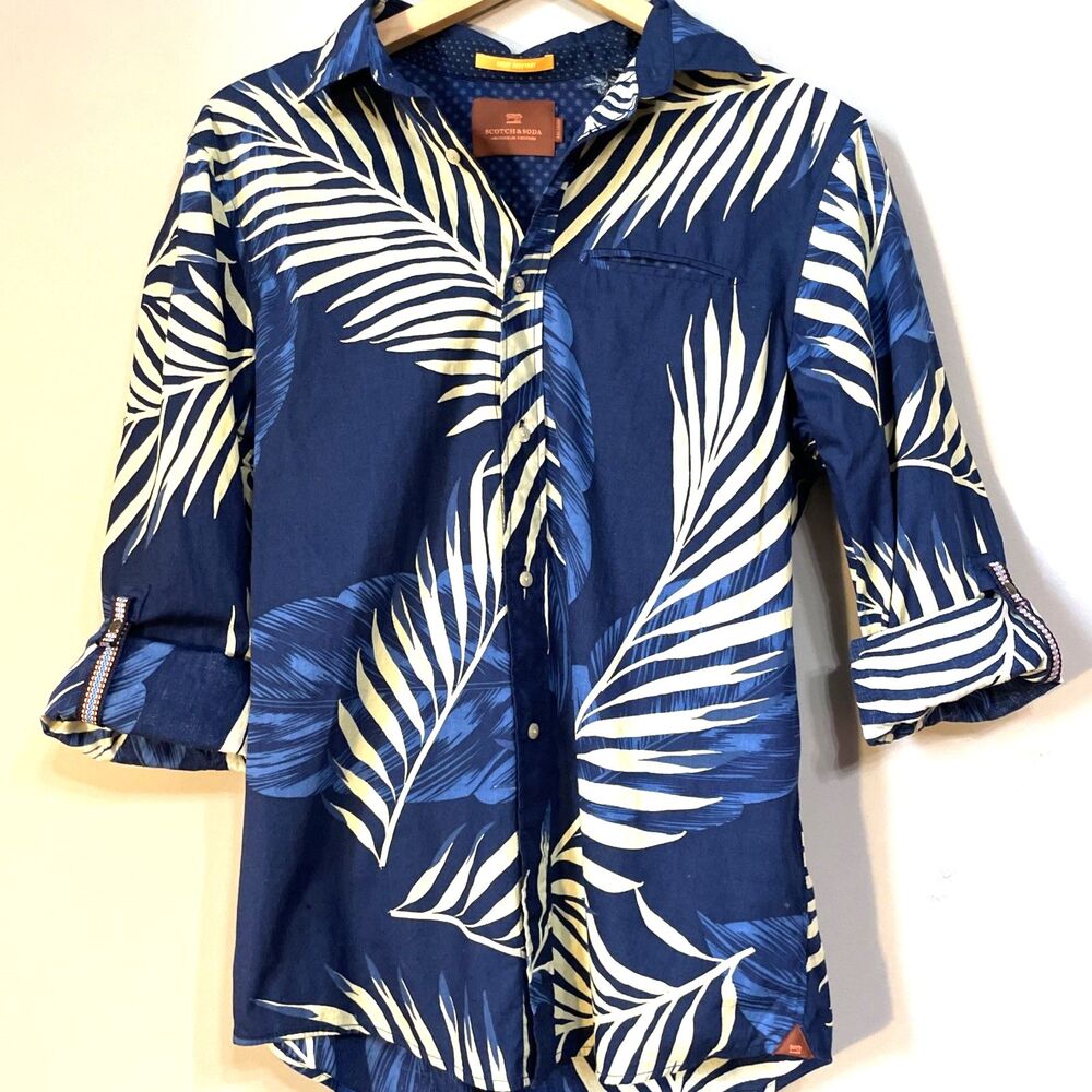 Scotch Soda NWT Vacay everyday Blue/ Cream Relaxed Sz SMALL $98